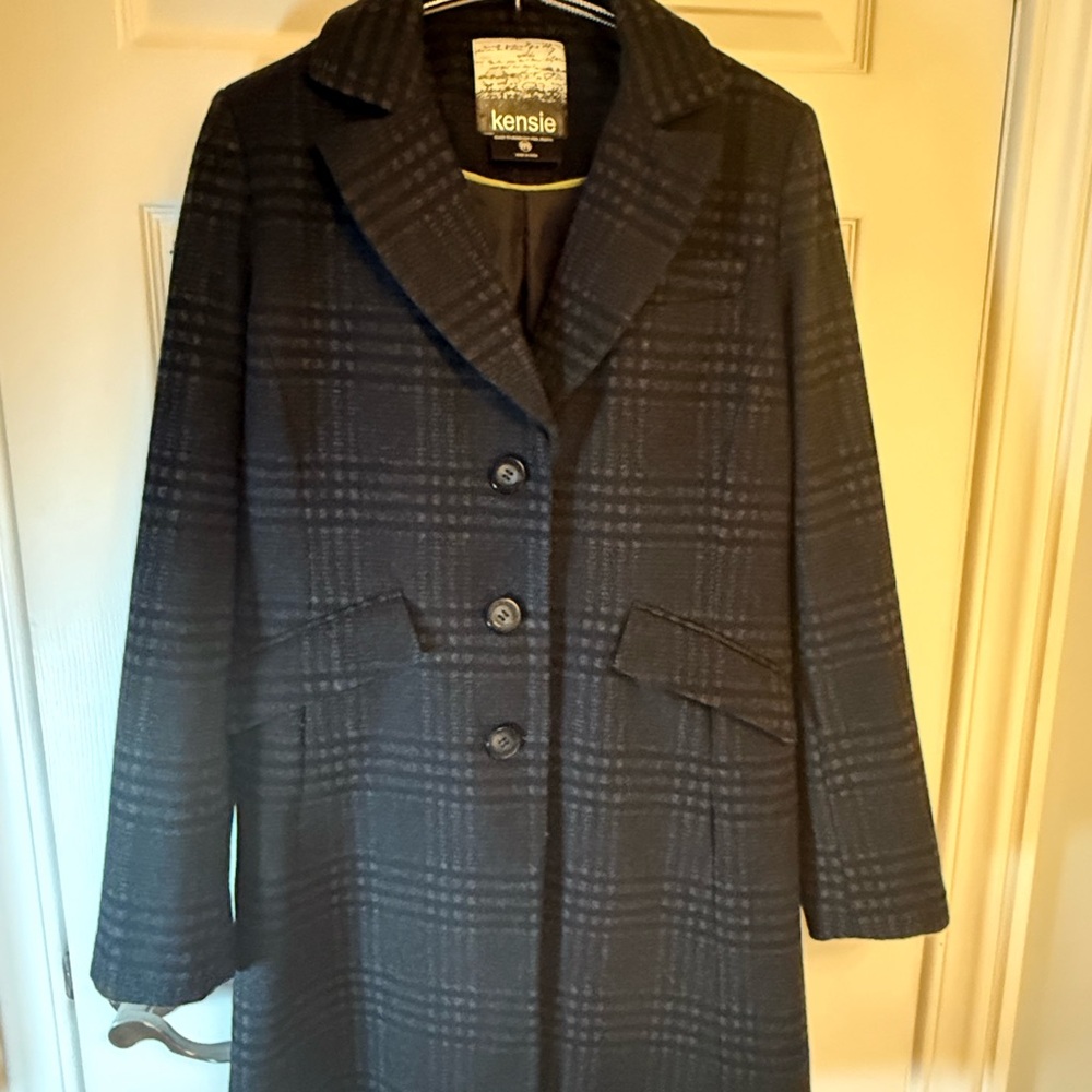 Dark Plaid Pea Coat